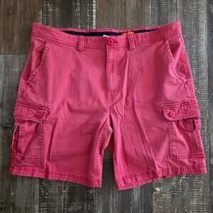 St. John's Bay Men's Comfort Stretch Red Cargo Shorts Size 42